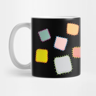 patches pattern black Mug